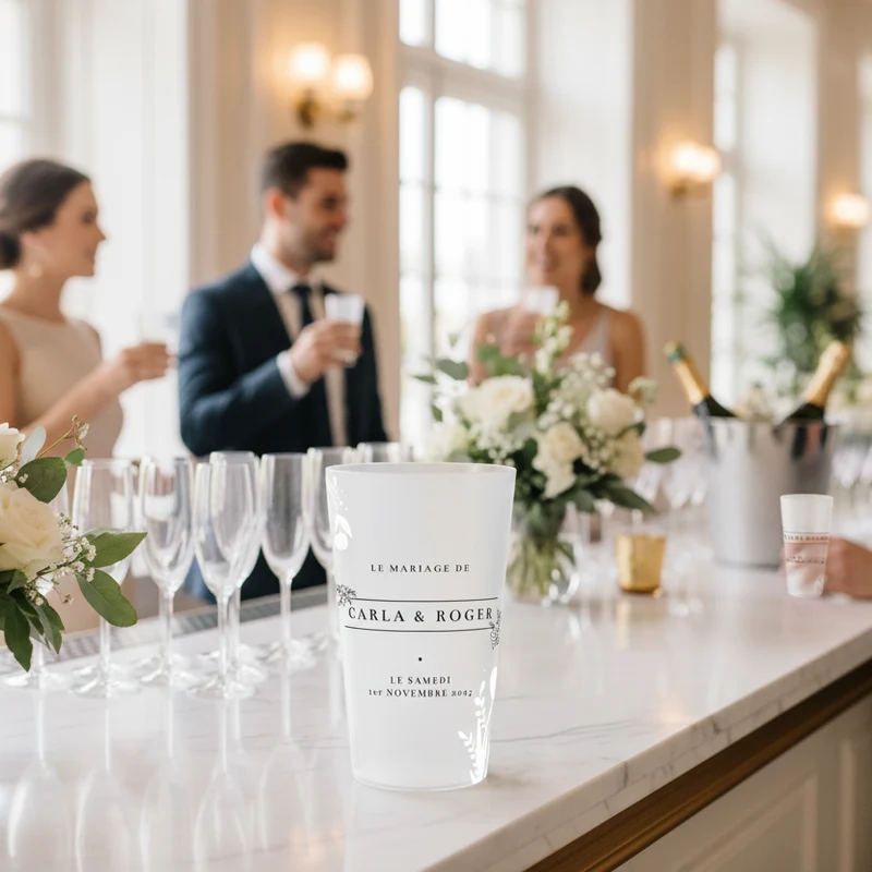 Gobelet personnalisé Mariage Décoration Florale