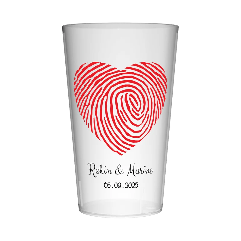 Gobelet personnalisé Mariage Empreinte Coeur