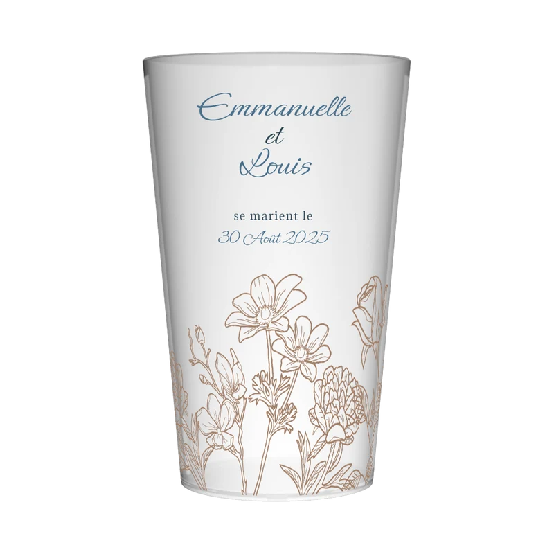 Gobelet personnalisé Mariage Fleurs minimalistes
