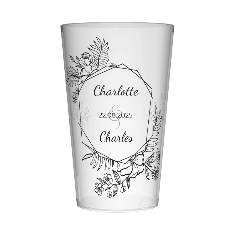 Gobelet personnalisé Mariage Design épuré