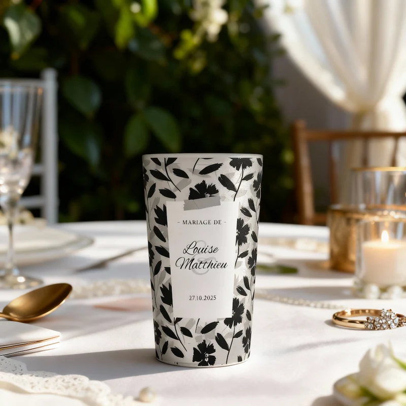 Gobelet personnalisé Mariage Cadre Blanc & Photo