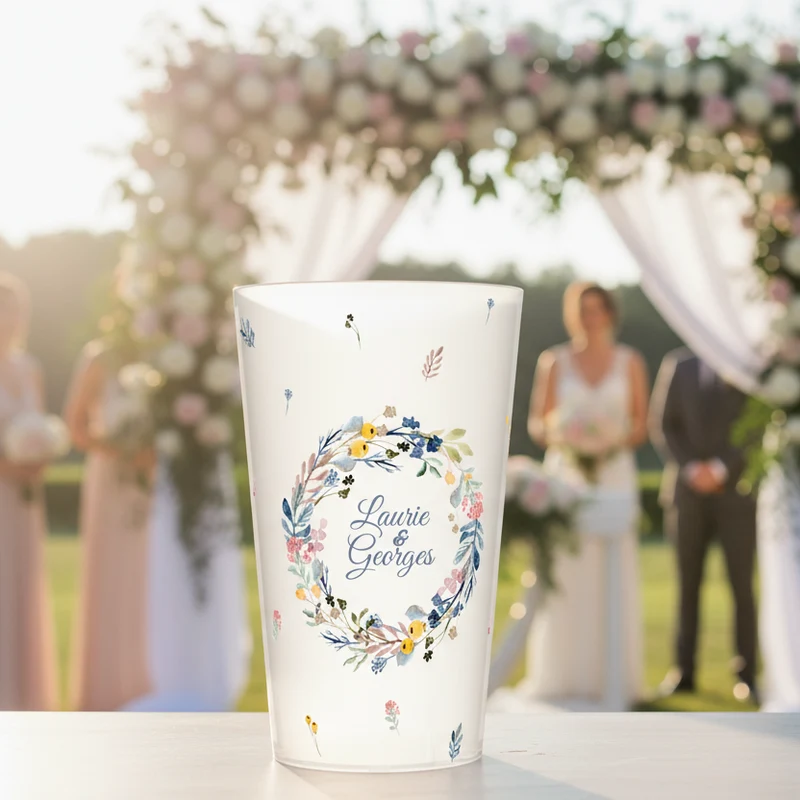 Gobelet personnalisé Mariage Mini Fleurs