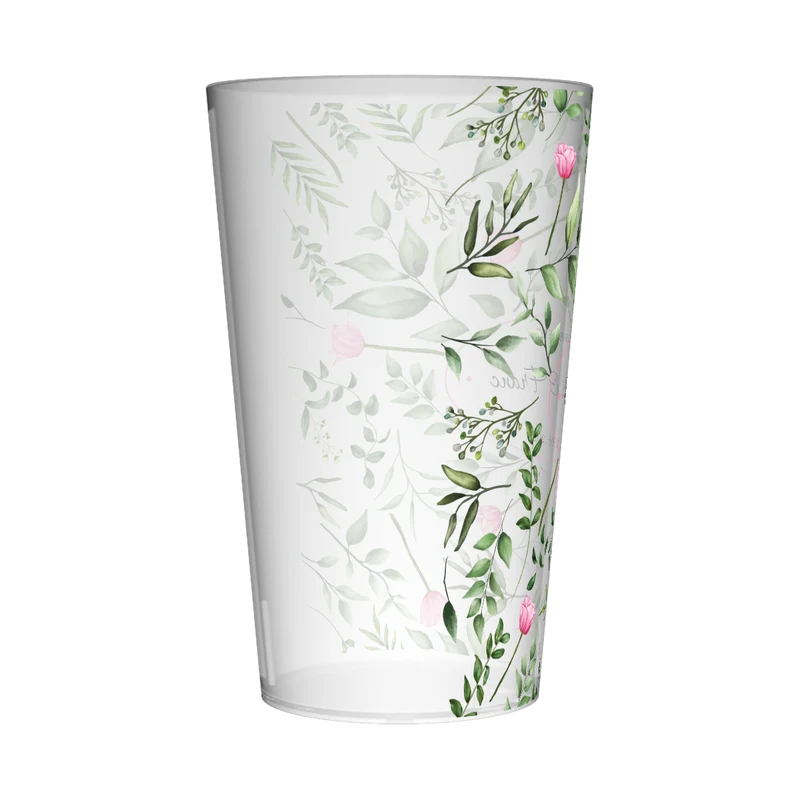 Gobelet personnalisé Mariage Roses & Feuilles
