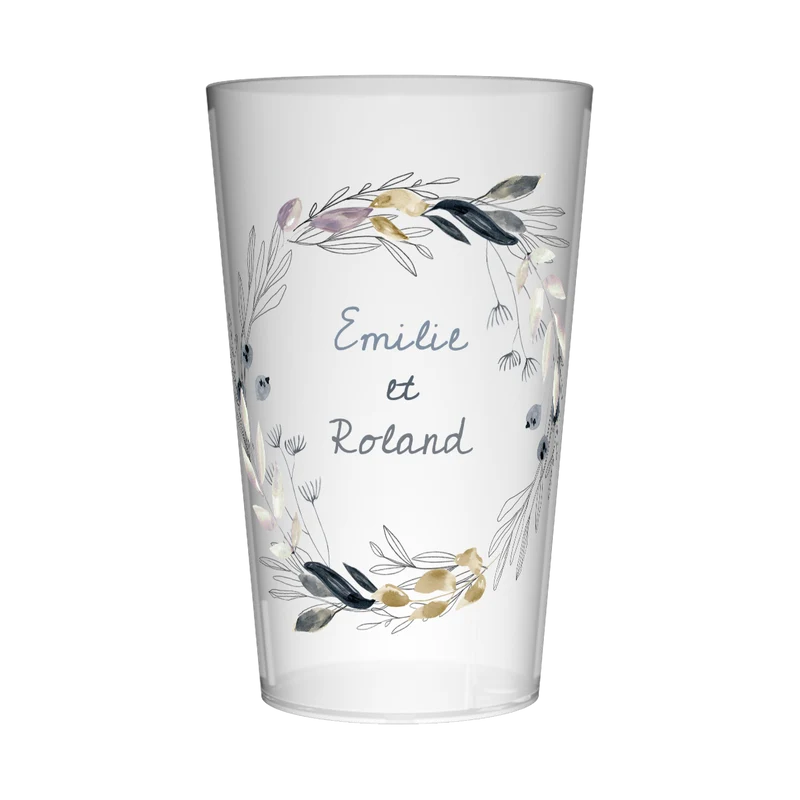 Gobelet personnalisé Mariage Champêtre jaune
