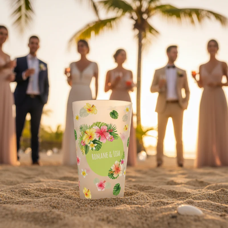 Gobelet personnalisé Mariage Exotique