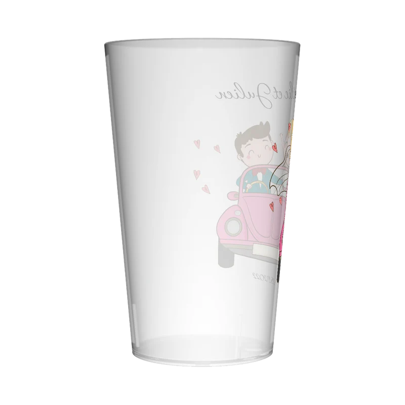 Gobelet personnalisé Mariage Voiture Rose