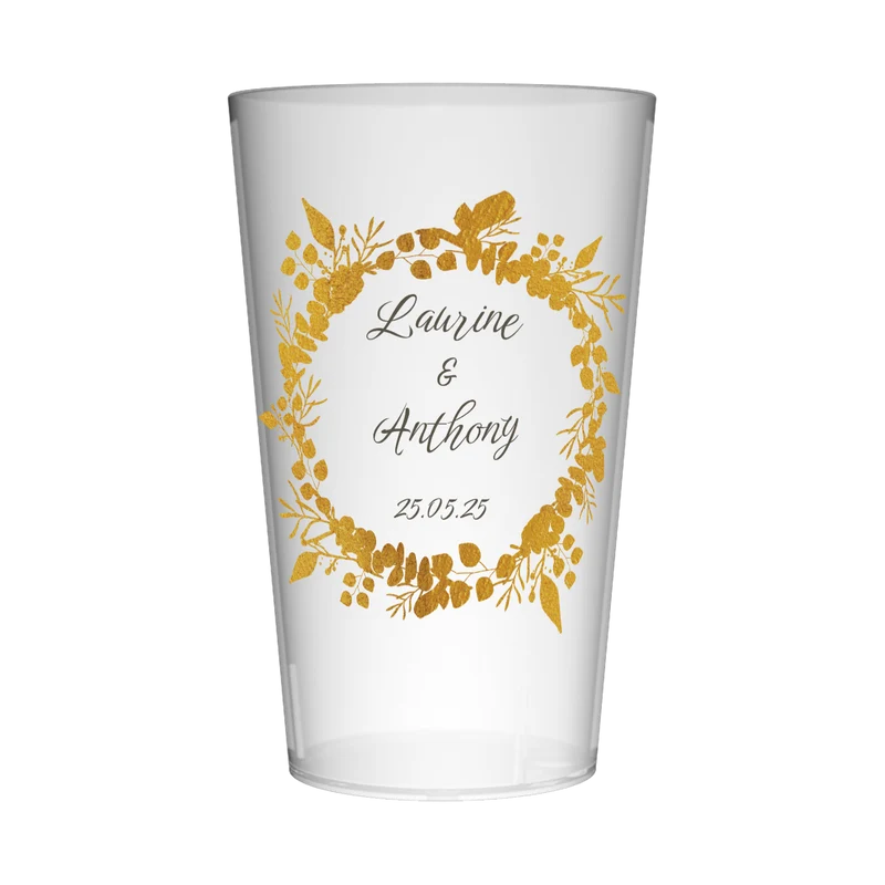 Gobelet personnalisé Mariage Couronne Dorée