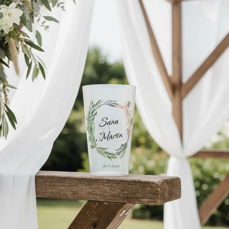 Gobelet personnalisé Mariage Couronne de Laurier