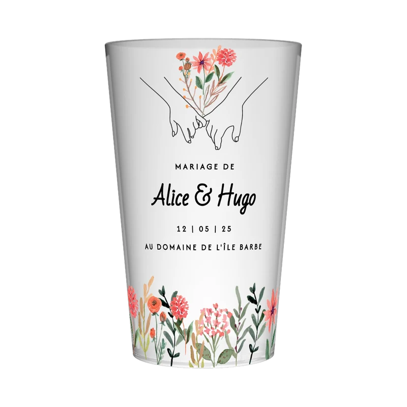 Gobelet personnalisé Mariage Unions & Fleurs