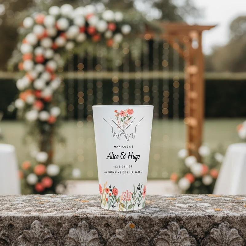 Gobelet personnalisé Mariage Unions & Fleurs