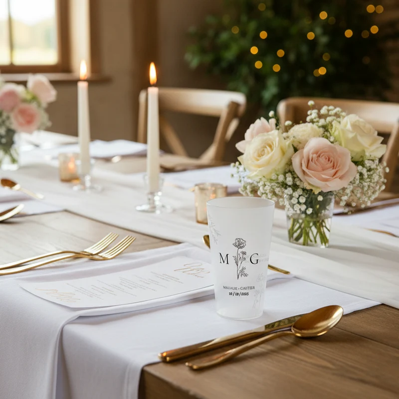 Gobelet personnalisé Mariage Fleur Graphique