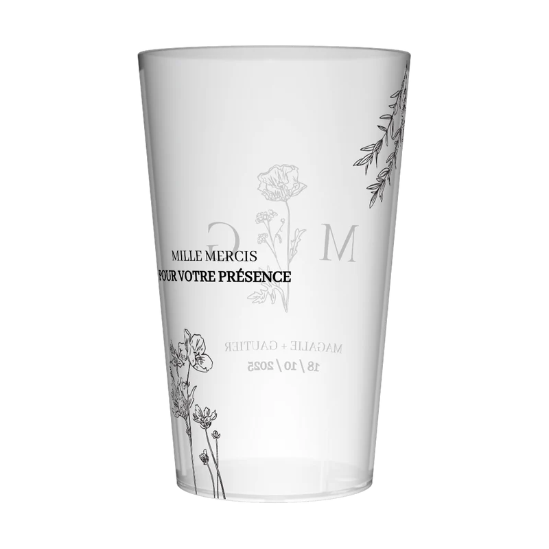 Gobelet personnalisé Mariage Fleur Graphique