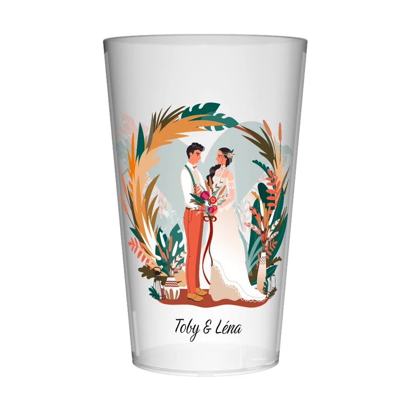 Gobelet personnalisé Mariage Feuillage
