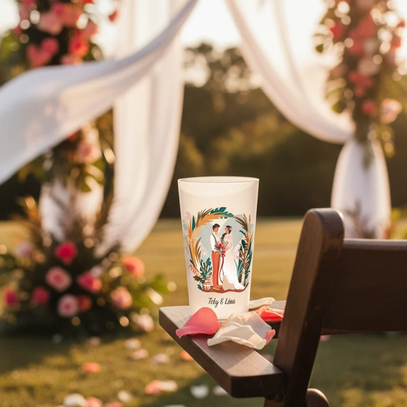 Gobelet personnalisé Mariage Feuillage