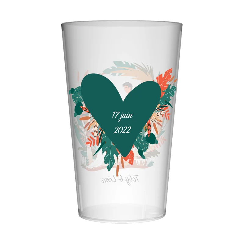 Gobelet personnalisé Mariage Feuillage