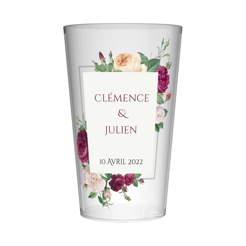 Gobelet personnalisé Mariage Pivoine