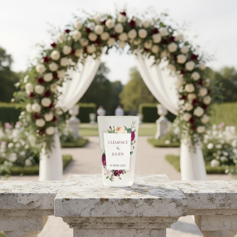 Gobelet personnalisé Mariage Pivoine