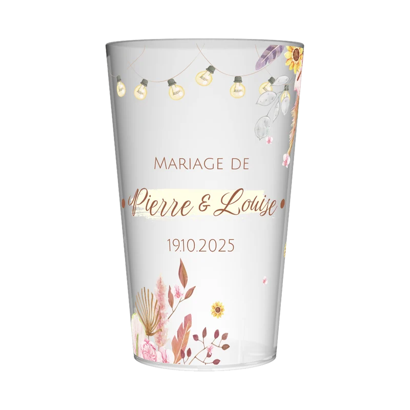 Gobelet personnalisé Mariage Guirlandes & Fleurs