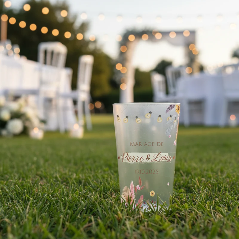 Gobelet personnalisé Mariage Guirlandes & Fleurs