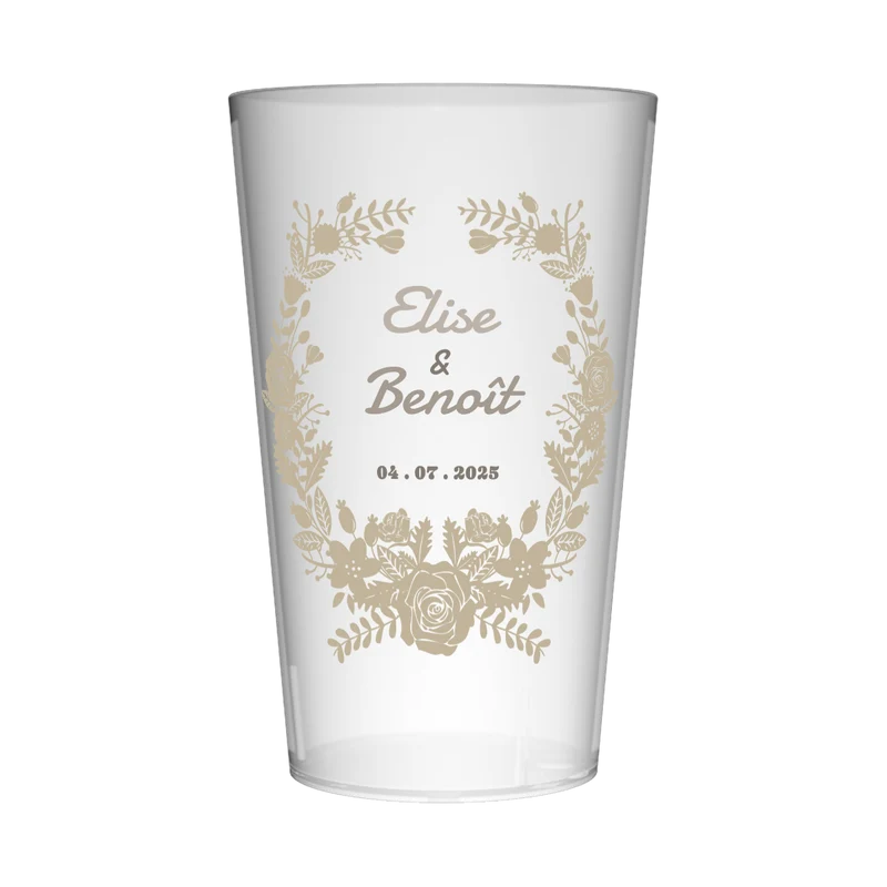 Gobelet personnalisé Mariage Couronne de Fleurs