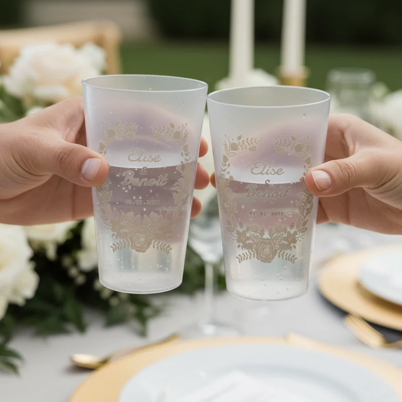 Gobelet personnalisé Mariage Couronne de Fleurs