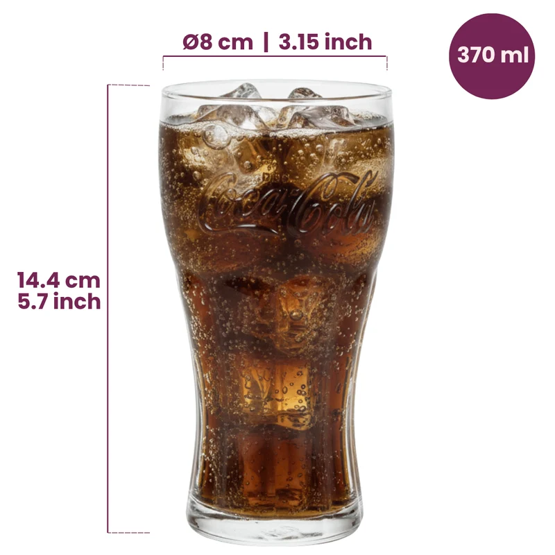Ensemble de verres à soda Coca Cola - Longdrink - Coca Cola - 370 ml - 4 pièces