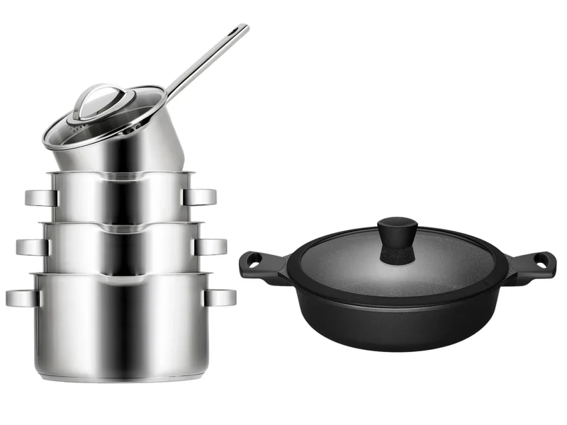 Ensemble de casseroles Sola - en inox - Pearl Deluxe - 28 cm - 5 pièces