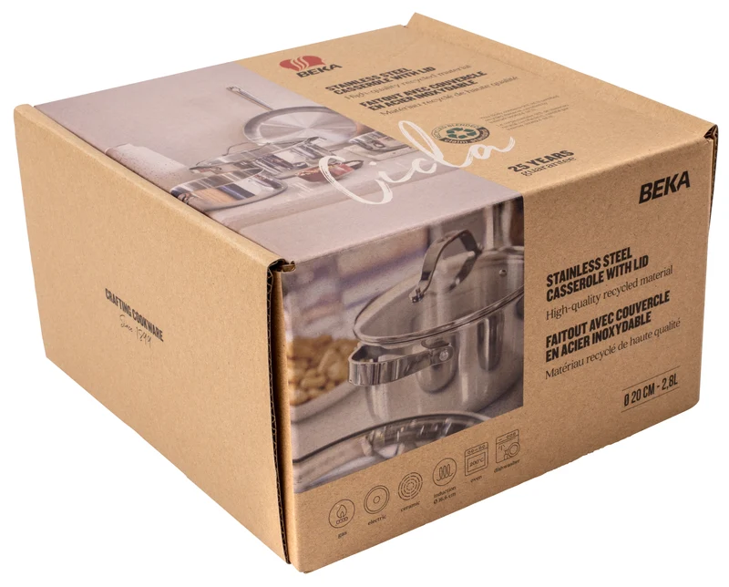 Casserole Beka - Avec couvercle en verre - Cicla - Ø 20 cm - 2,8 L