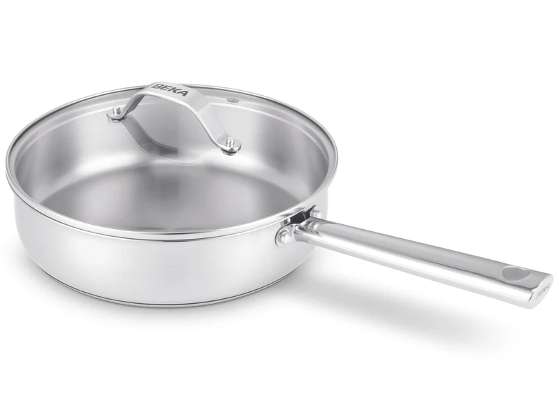 Poêle à sauter Beka - En inox 18/10 - Couvercle en verre - Cicla - Ø 24 cm
