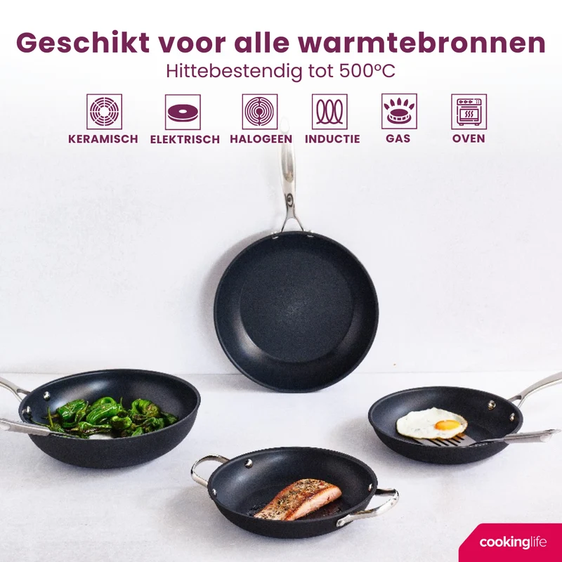 Poêle Cookinglife - Poêle à frire induction - Revolt - 28 cm
