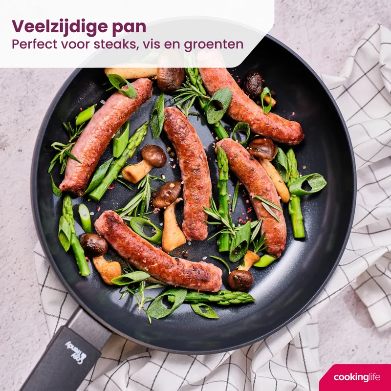 Poêle Cookinglife - Poêle à frire - Black Cera - Ø 24 cm - en aluminium
