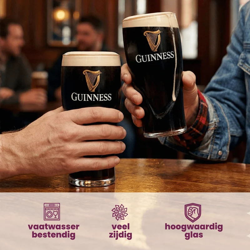 Ensemble de verres a bière Guinness - Pint - Harp - 500 ml - 2 pièces