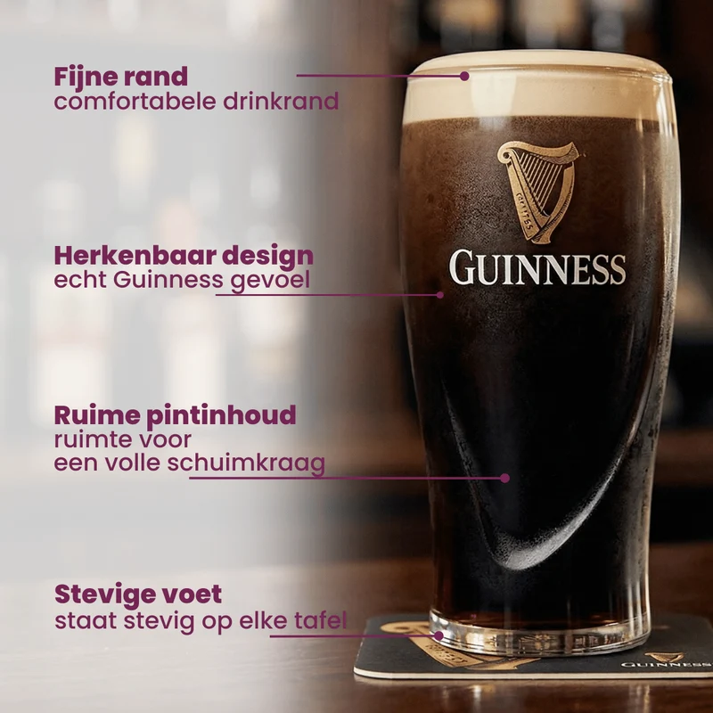 Ensemble de verres a bière Guinness - Pint - Harp - 500 ml - 2 pièces