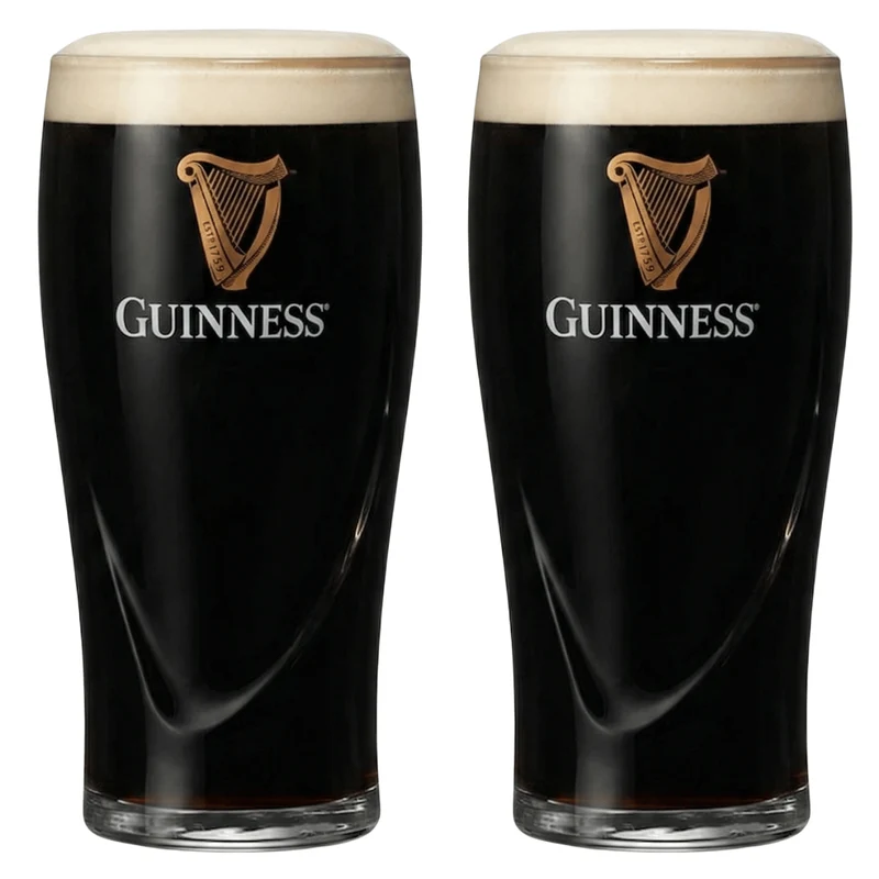 Ensemble de verres a bière Guinness - Pint - Harp - 500 ml - 2 pièces
