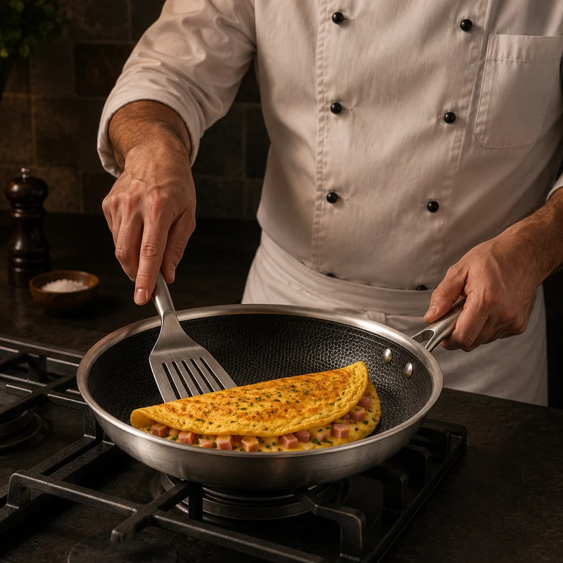 Batterie de cuisine Cookinglife HexaCook Hybride 3 pièces - poêle ø 24 & 28 cm + Wok ø 28 cm - ANTI-ADHÉSIF - compatible avec toutes les sources de chaleur - revêtement antiadhésif en céramique