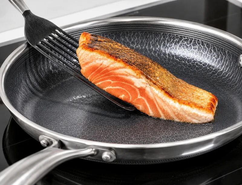 Batterie de cuisine Cookinglife HexaCook Hybride 3 pièces - poêle ø 24 & 28 cm + Wok ø 28 cm - ANTI-ADHÉSIF - compatible avec toutes les sources de chaleur - revêtement antiadhésif en céramique