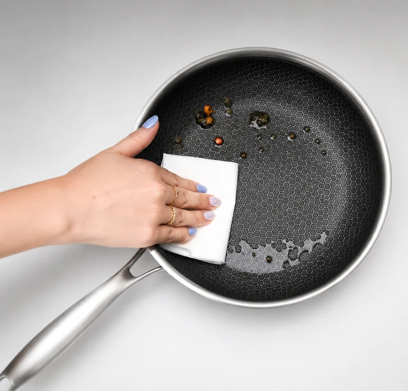 Batterie de cuisine Cookinglife HexaCook Hybride 3 pièces - poêle ø 24 & 28 cm + Wok ø 28 cm - ANTI-ADHÉSIF - compatible avec toutes les sources de chaleur - revêtement antiadhésif en céramique