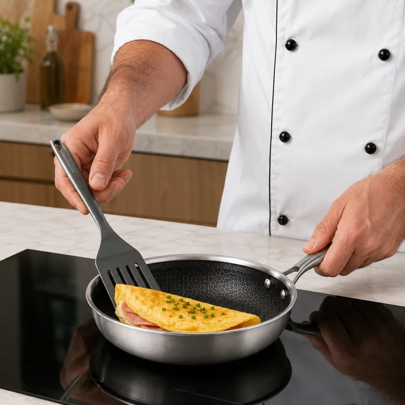 Poêle à Frire Cookinglife HexaCook Hybride ø 20 cm - ANTI-ADHÉSIF - compatible avec toutes les sources de chaleur - revêtement anti-adhésif en céramique