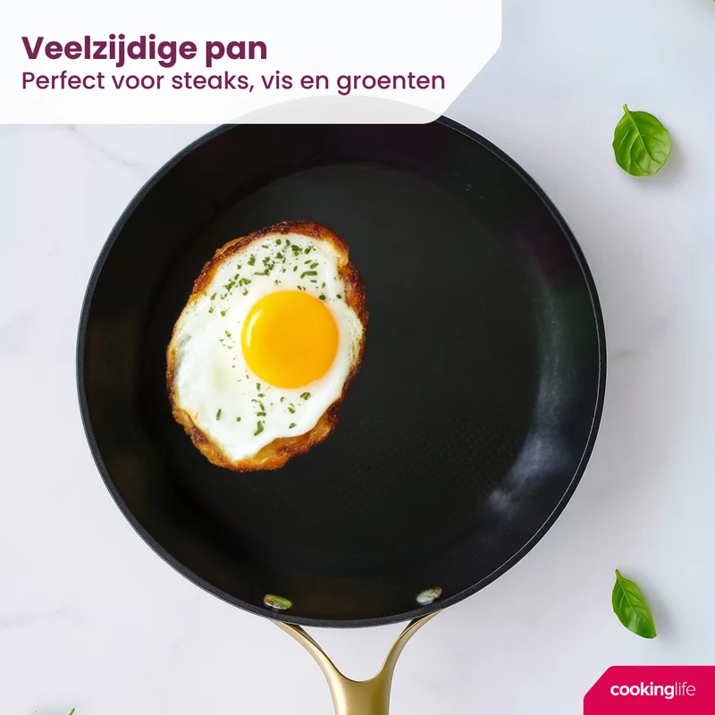 Ensemble de poêles Cookinglife - Poêles à frire - Style - Ø24 & 28 cm - 2 pièces