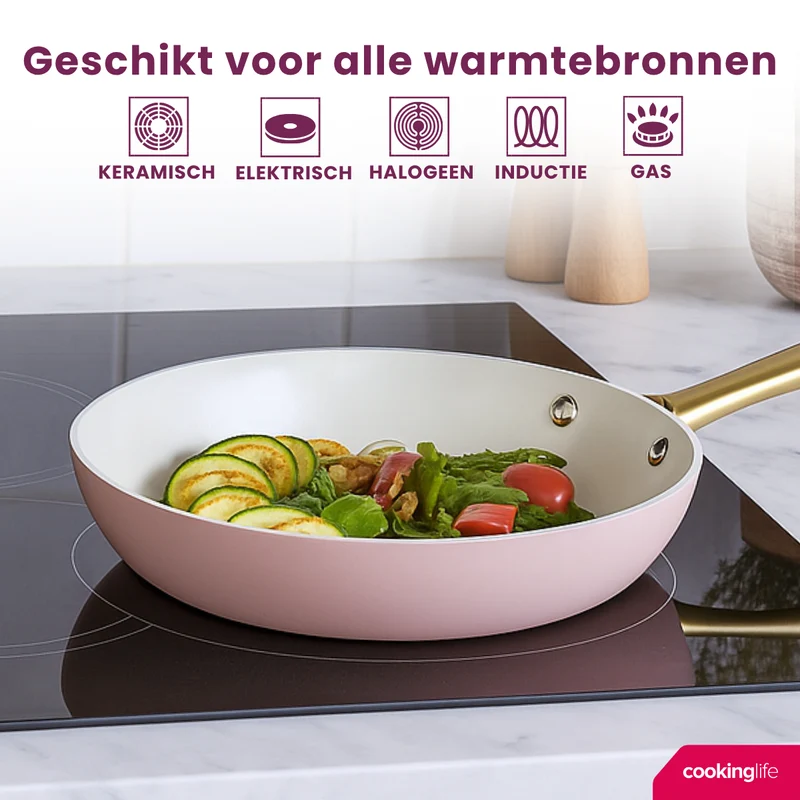 Ensemble de poêles Cookinglife - Poêles à frire - Style - Ø24 & 28 cm - 2 pièces