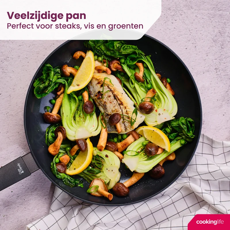 Poêle Cookinglife - Poêle à frire - Black Cera - Ø 28 cm - en aluminium