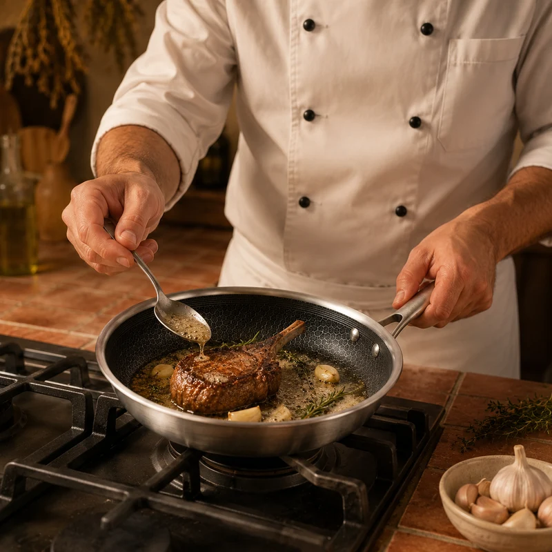 Batterie de cuisine Cookinglife HexaCook hybride 4 pièces - Wok ø 28 cm + poêles ø 20, 24 & 28 cm - ANTI-ADHÉSIF - compatible avec toutes les sources de chaleur - revêtement antiadhésif en céramique