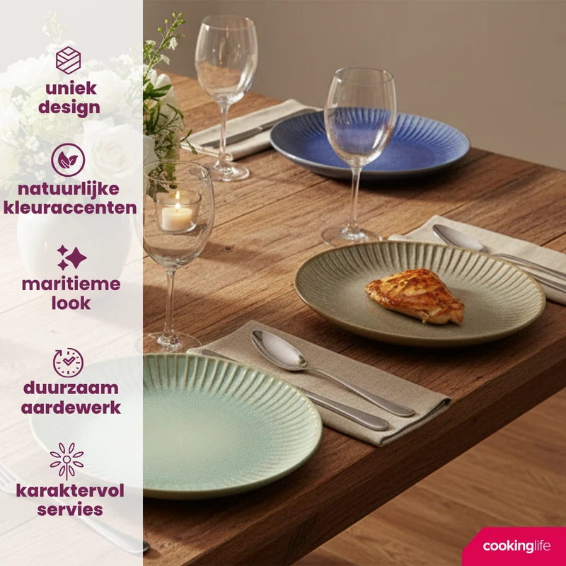 Ensemble de mugs Cookinglife - Mugs a cafe - Aqua Maris - 400 ml - 6 pièces