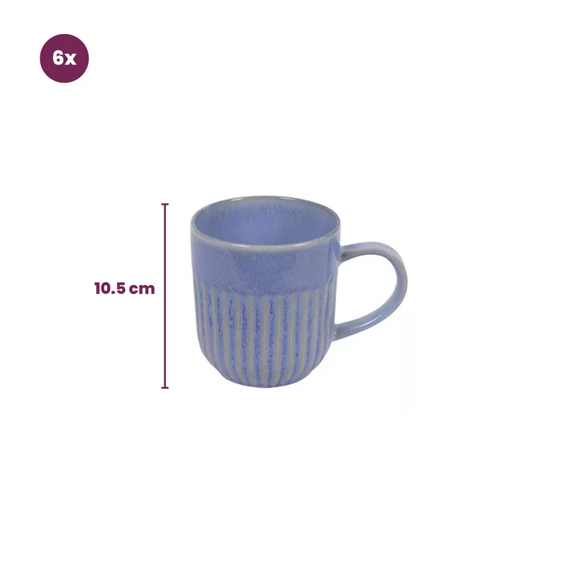Ensemble de mugs Cookinglife - Mugs a cafe - Aqua Maris - 400 ml - 6 pièces