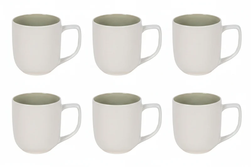 Ensemble de mugs Cookinglife - Mugs a cafe - Mos Vert - 390 ml - 6 pièces