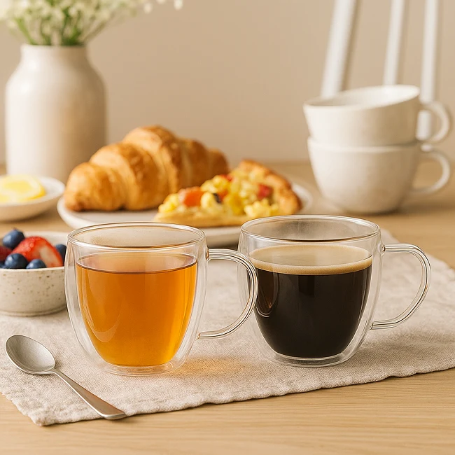 Set de verres à café Cookinglife - Verres double paroi - 280 ml - 2 pièces