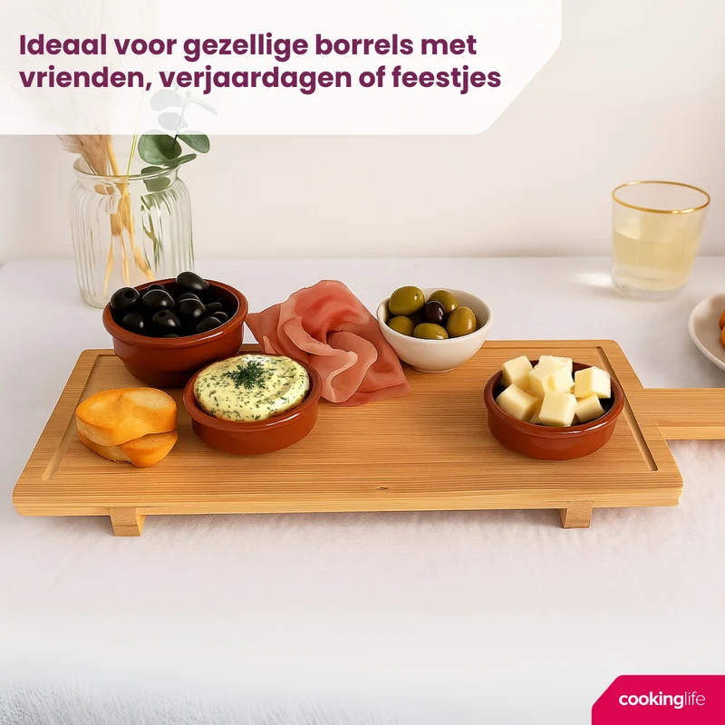 Planche de service Cookinglife - Planche à tapas - Bambou Organique - 58 x 19 cm