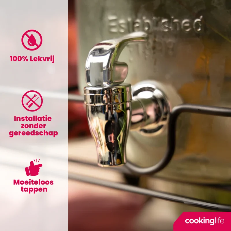 Ensemble de distributeurs Cookinglife - Distributeur a robinet - 2x4 L - 4 pieces