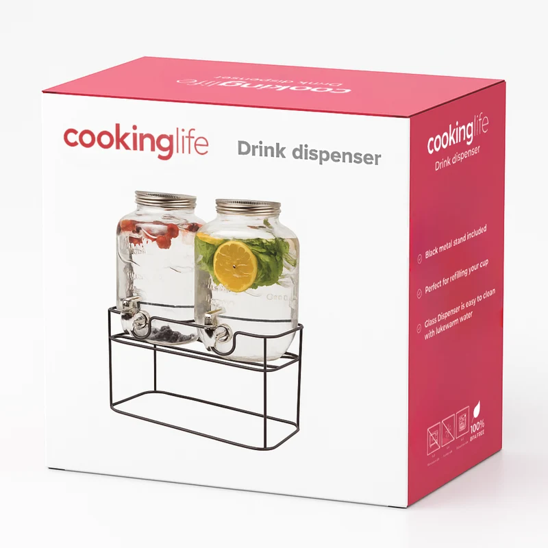 Ensemble de distributeurs Cookinglife - Distributeur a robinet - 2x4 L - 4 pieces