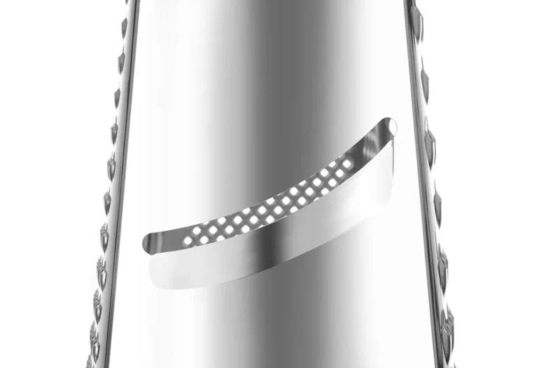 Râpe Hendi - à quatre côtés - Bac de récupération - en inox - 31 cm